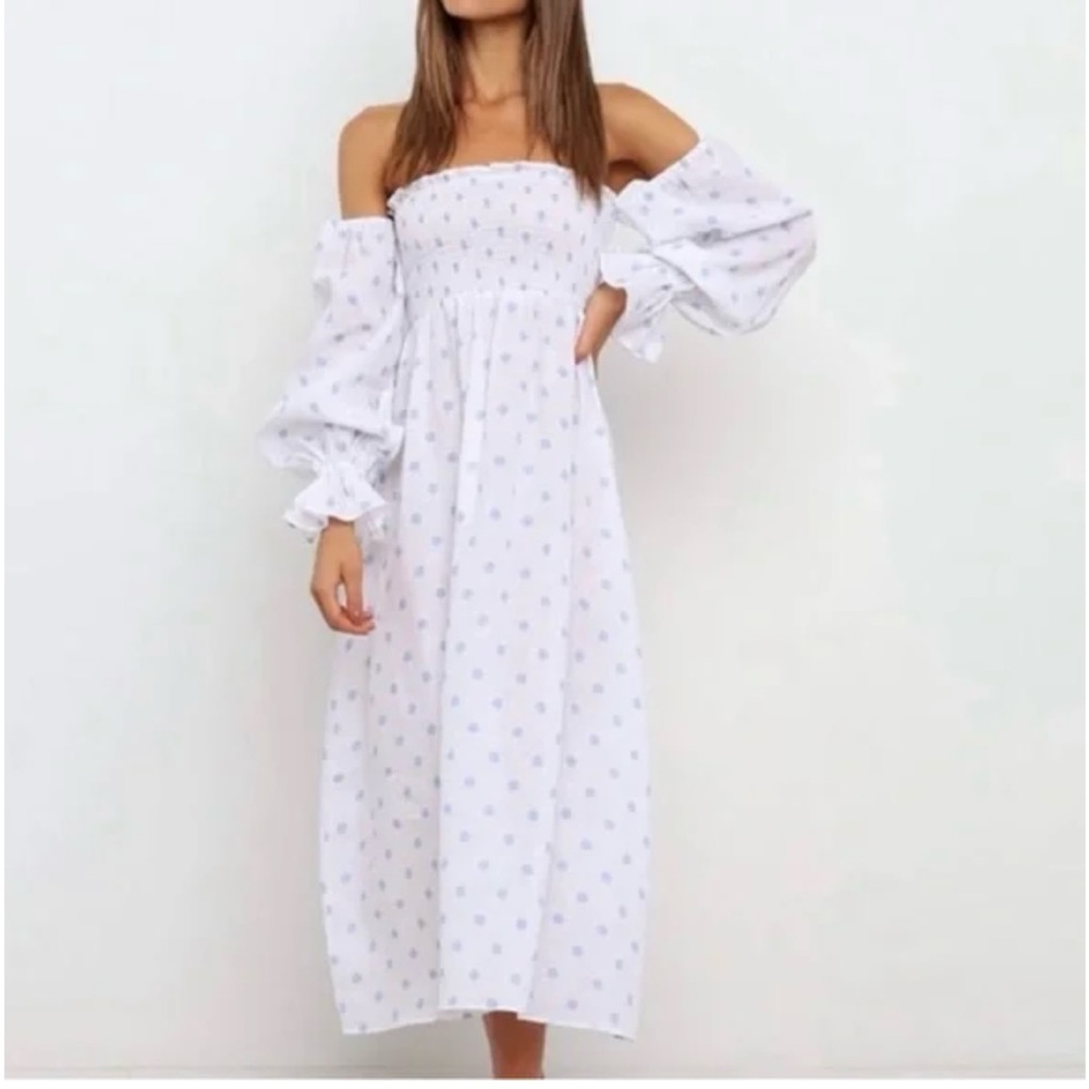Petal & Pup White Smocked Off-Shoulder Sundress